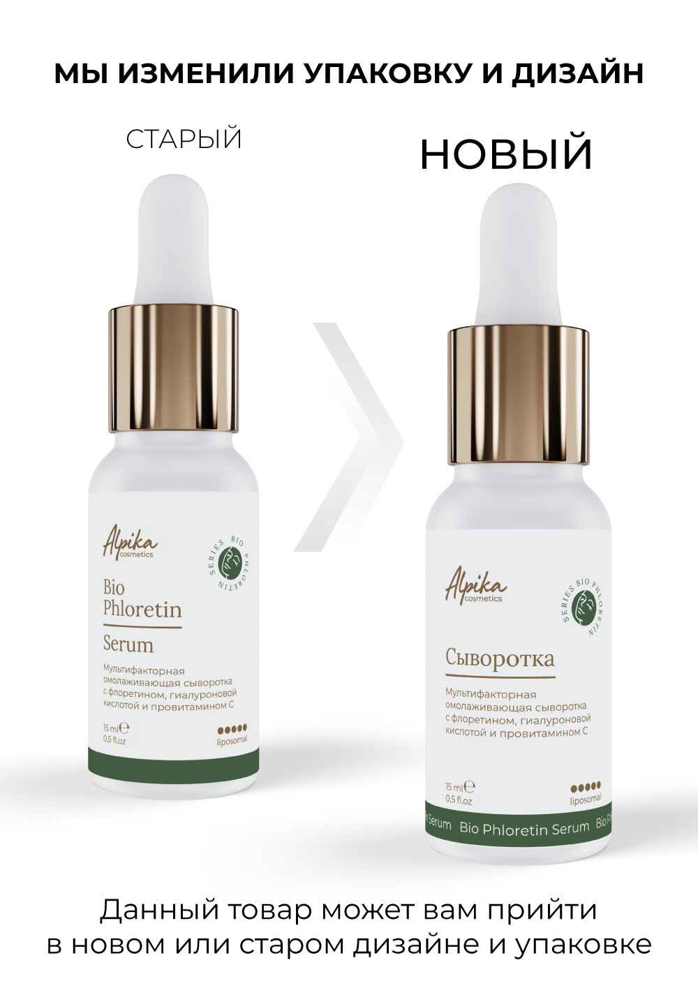 Мультифакторная омолаживающая сыворотка с флоретином, гиалуроновой кислотой и провитамином С, 15 мл