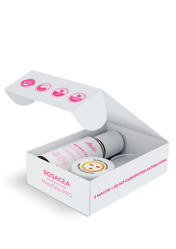 Набор тканевых масок с липосомальной сывороткой-активатором MesoTabs PRO Rosacea, 5шт